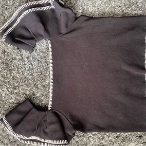 Elegant Black Women's Top with Ruffle Sleeves